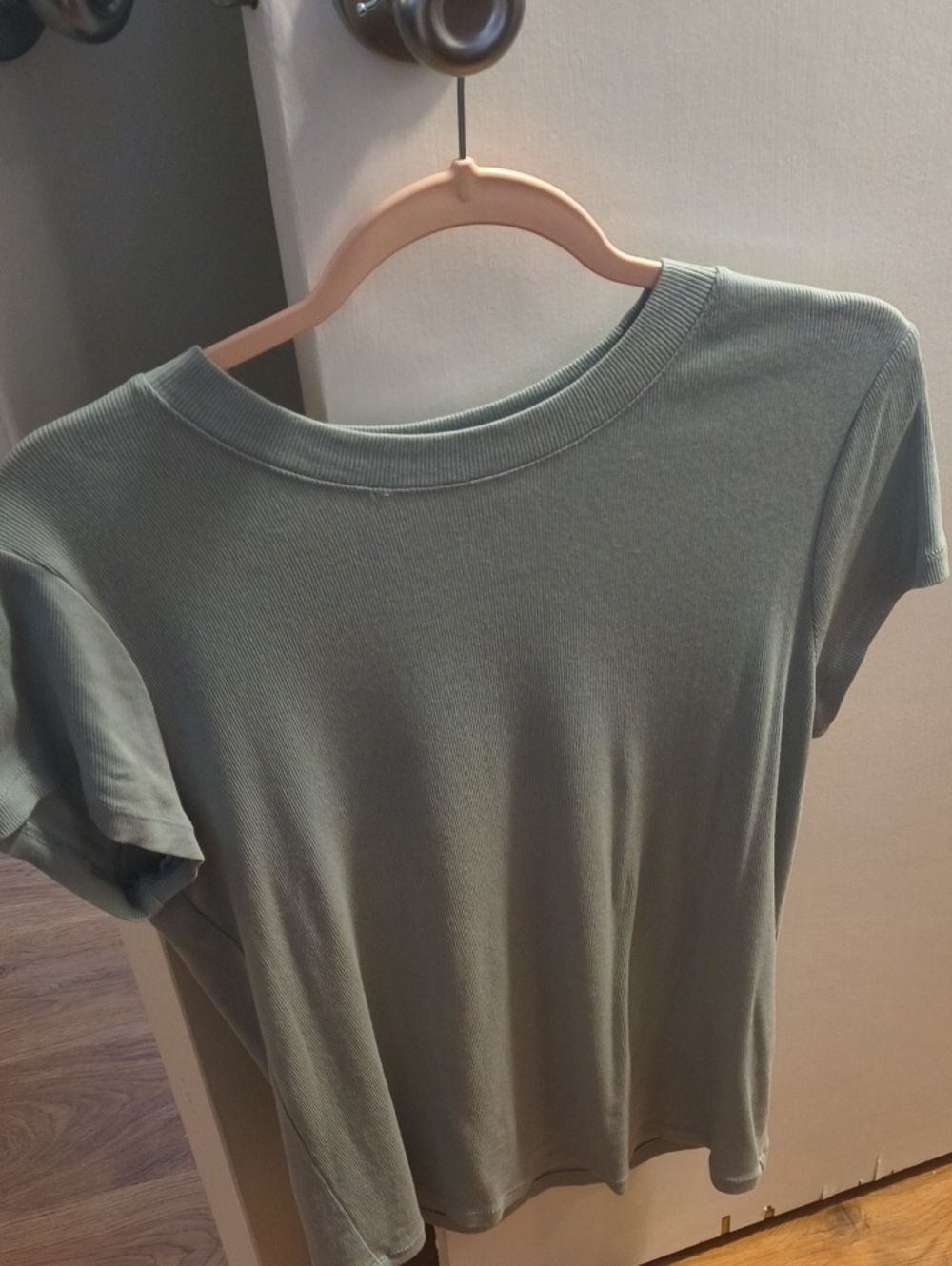 a new day Sage Green Short Sleeve Ribbed Tee